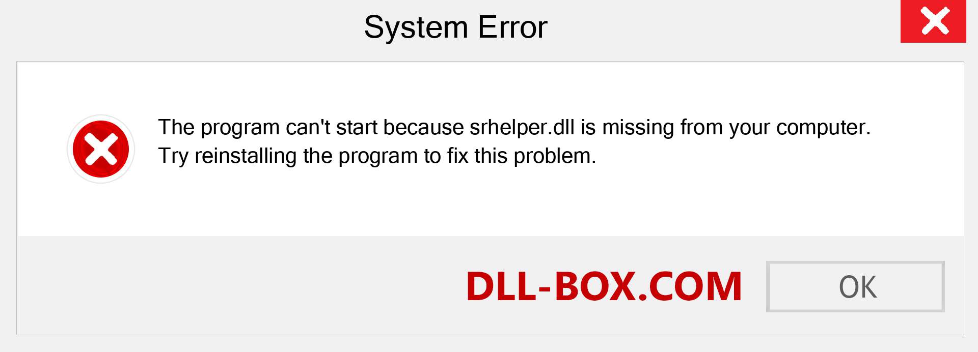  srhelper.dll file is missing?. Download for Windows 7, 8, 10 - Fix  srhelper dll Missing Error on Windows, photos, images